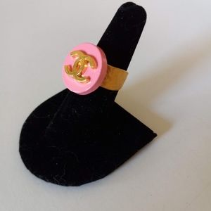 Authentic Chanel button ring